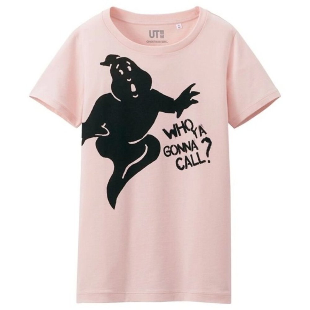 Uniqlo x Ghostbusters Women's Pink Tee - Size Medium